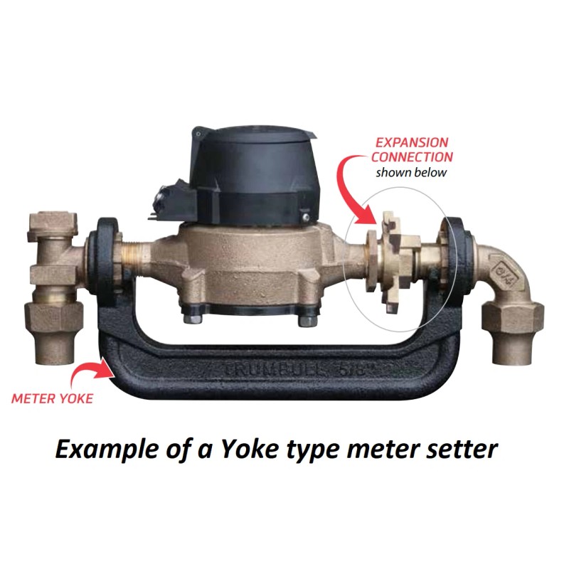Trumbull Water Meter Yoke Expansion Connection Wheel for 5/8" x