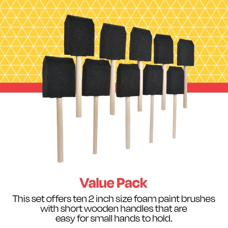 School Smart Wedge Foam Wood Handle Paint Brush, 2 Inches,