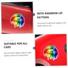 ULTECHNOVO 3pcs Reflective Rainbow Lip Car Decal Durable Automobile Sticker