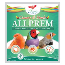Scenic Allprem Canary and Finch Bird Food | Formulated Diet | Apple and Corn Flavor | 2 Pound Bag (2 LB)