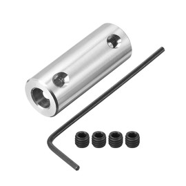 uxcell 1/8 inch to 5mm Bore Rigid Coupling Set Screw L26XD10 Aluminum Alloy,Shaft Coupler Connector for 3D Printers, Motor Accessories