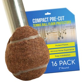 Furniture Footies Small 2 inch PreCut Tennis Ball Glides for Chairs Stools Leg Floor Protector Heavy Duty Long Lasting Felt Pads for Hard Floor Surfaces16 Count Brown