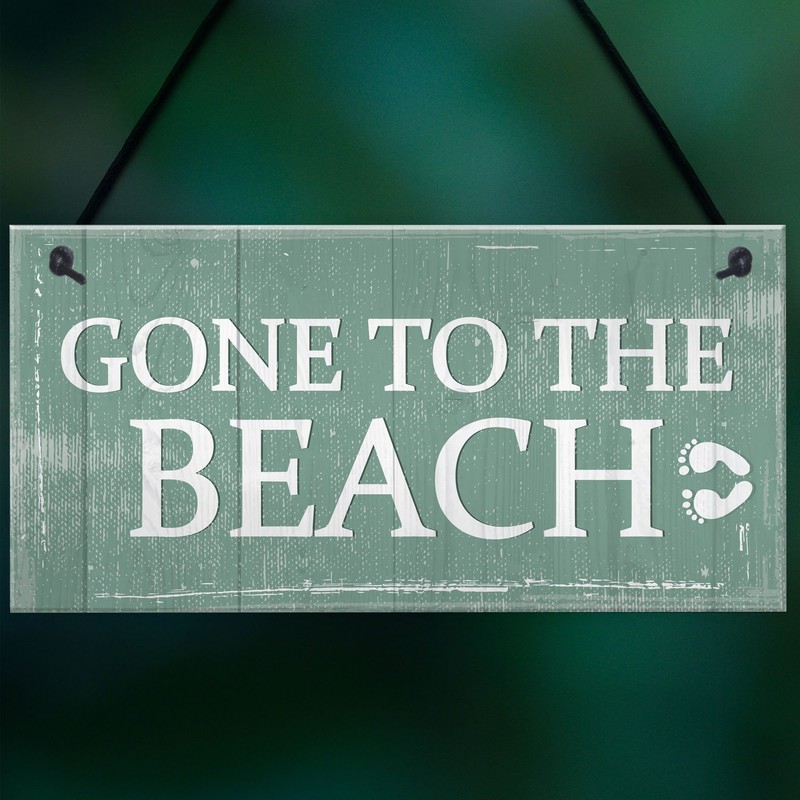 RED OCEAN Gone To The Beach Hanging Plaque Nautical Decor