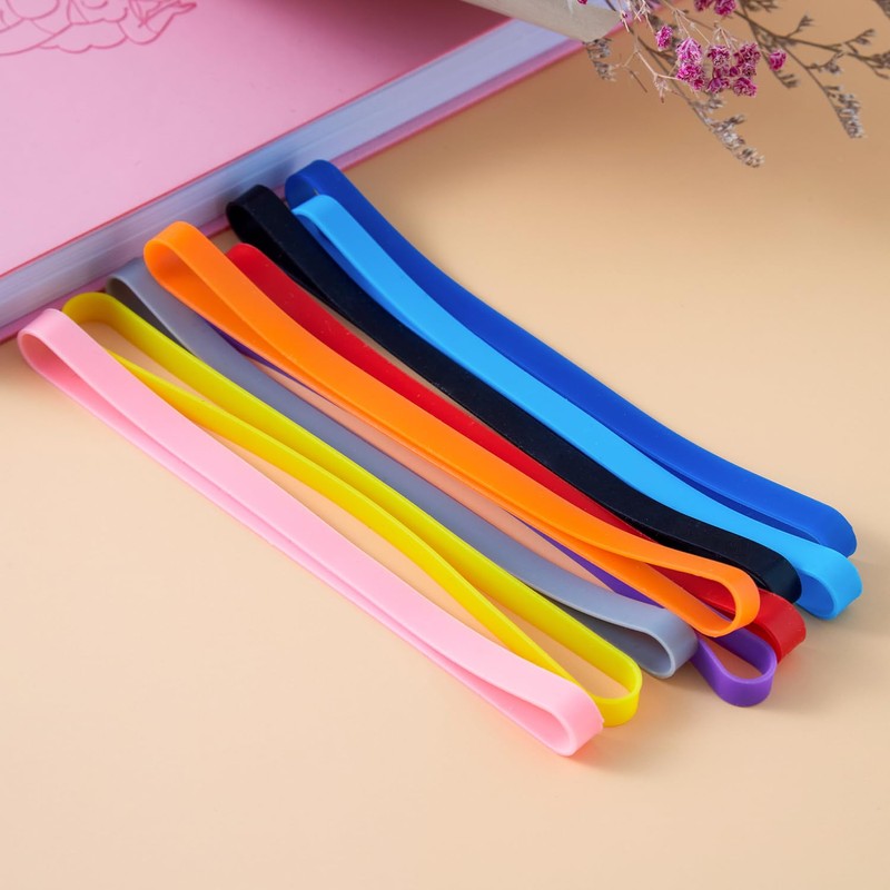 ZZJMCH 12 PCS Silicone Rubber Bands Planner Elastic Bands Elastic