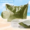 KALIDI PVC Zipper Tote Bag, Kraft Paper Beach Bag Large