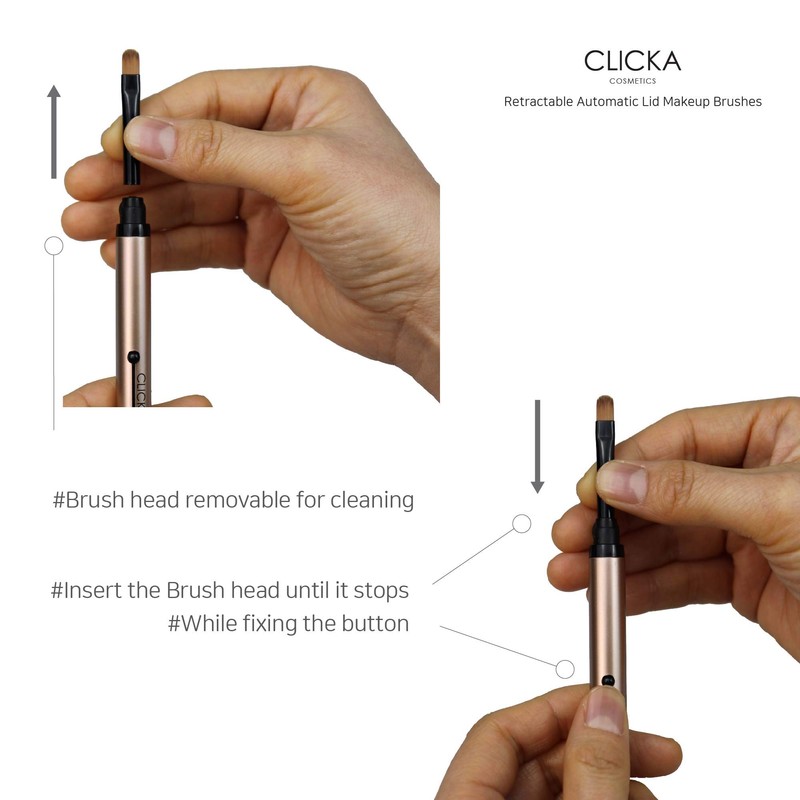 CLICKA LM602 Extendable Makeup Brush, Premium Synthetic Hair