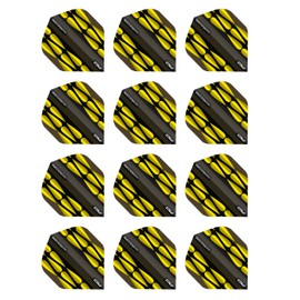 RED DRAGON Hardcore Radical Yellow Teardrop Dart Flight - 4 Sets per Pack (Total 12 Dart Flights)