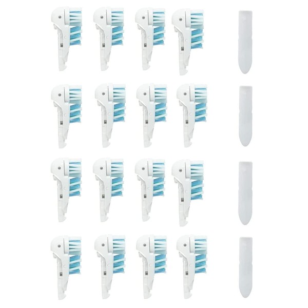 4/8/16 Pcs Electric Toothbrush Replacement Heads Sensitive Dual Clean Rotating Sets Fit for Braun Oral B Cross Action Power 4732 3733 4734 (16)