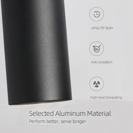 Opulux Black Adjustable Track Lighting Head LED 15W Aluminum H Type Track Indoor Spotlight 3000K CRI 97 Flicker-Free 1180 lm Spotlight Fixture for Gallery, Kitchen, Living Room, Commercial Spaces