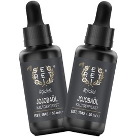 mySecretOil Jojoba Oil 100 ml (2 x 50 ml) #Pimple - 100% Natural & Cold Pressed - Jojoba Oil Ideal for Skin and Hair Care - Revitalises & Nourishes Dry Skin and Damaged Hair