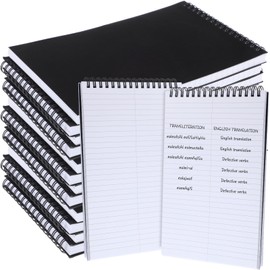 Fuyoooo 6 Pack Steno Books 6" x 9" Gregg Rule Steno Notebook Spiral Writing Notebook for Note Taking Top Spiral Steno Pads 100 Sheets White Paper No Ink Bleeds for office College Home Office (Black)