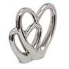 21cm Elegant Silver Love Heart Ornament | Double Heart Sculpture