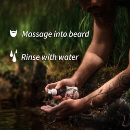 Natural Beard Shampoo for Men – Nourishing Vegan Beard Wash Contains Anti Beard Itch Anti Beardruff Oat Extract + Soothing Witch Hazel + Vitamin E for Fuller, Healthier Beard Hair – Woodland 250ml