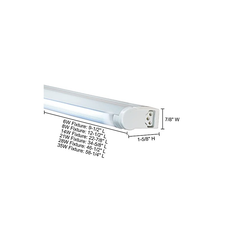Jesco Lighting SG5A-21/30-W Sleek Plus Adjustable Grounded 21-Watt T5 Light