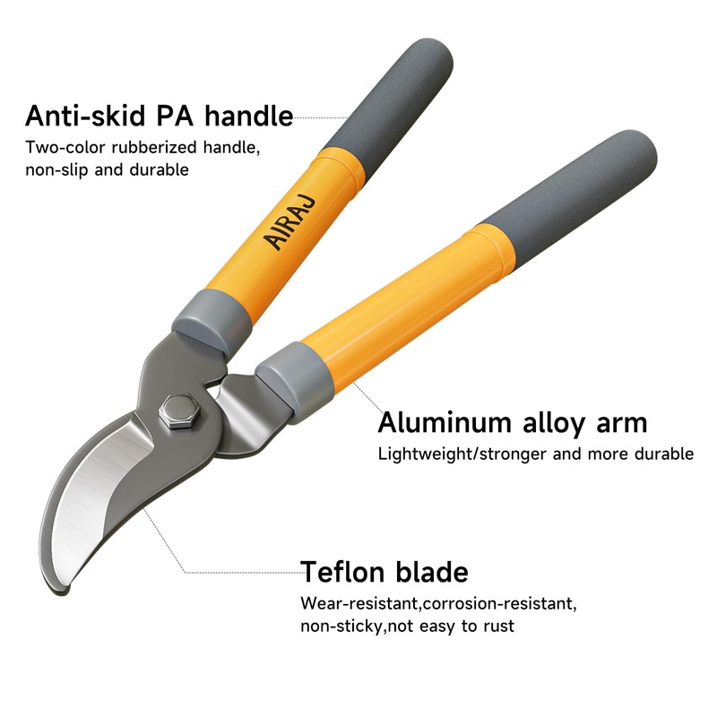 AIRAJ Bypass Loppers for Gardening | 16 Inch Garden Shears