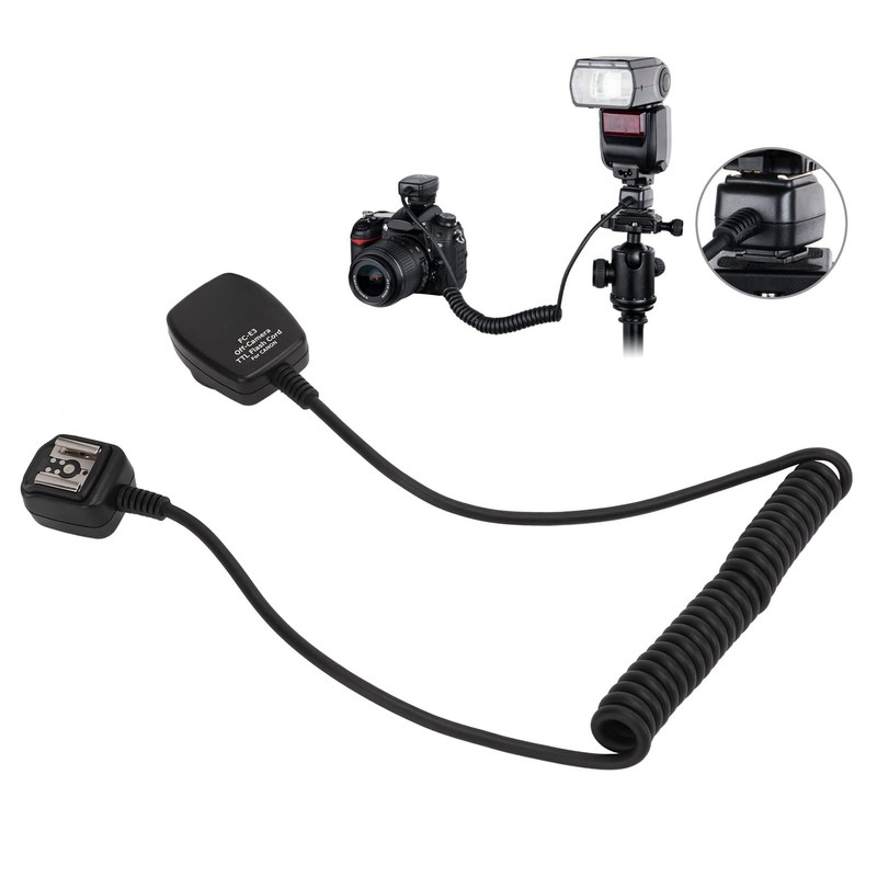 Camera flash speedlite cord, 1.3m TTL flash cable for long