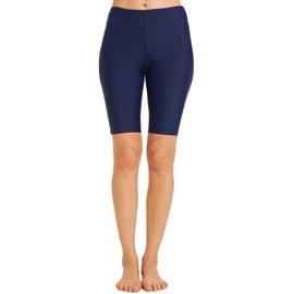 Micosuza Womens Long Swim Shorts Tankini Bottom Beachwear Rash Guard Boy Leg Boardshorts Sun Protection Navy