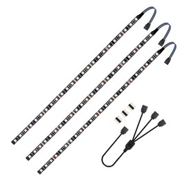 LED RGB PC Light Strip 3PCs 19.7in RGB LED Strip for 12V 4-Pin RGB LED headers for ASUS Aura Sync, Gigabyte RGB Fusion, MSI Mystic Light, ASRock RGB