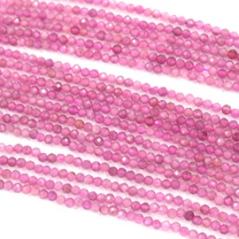 Tacool Natural Faceted Pink Tourmaline Round 2mm Genuine Gemstone Jewelry DIY Making Loose Beads