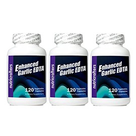 Enhanced Garlic EDTA 120 capsules - 3 Pack - 1000mg High Potency Calcium Disodium EDTA Formula - No Magnesium Sterate or Aluminum Containing Zeolite - 1,000mg per day -3 Bottles of 120 Capsules