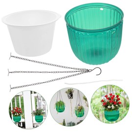 CAXUSD Self Hanging Planter Pot Automatic System for Plants Medium with Detachable Chains and Drainage