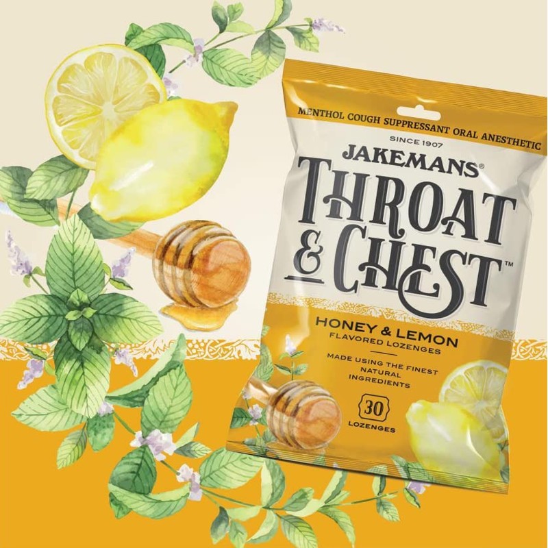 Jakemans Honey and Lemon Throat & Chest Lozenges Cough Drops