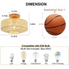 Zswanbei Rattan Light Fixtures Ceiling Flush Mount Boho Chandelier Bedroom