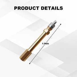 KHGUZ 2PCS 50mm/1.97" Long Brass Car Tire Valve Extension Adaptor, Vehicle Air Tyre Stem Straight Inflation Core Extender, Auto Wheel Inflated Assistant, Universal for SUV Motorcycle Bike