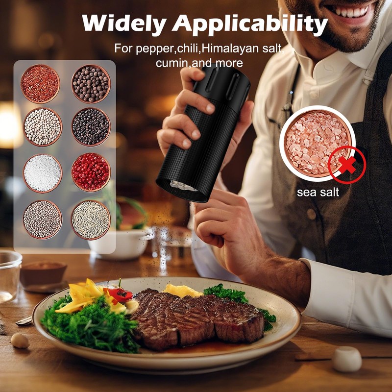 Professional Pepper Grinder Mill Manual - Aluminum Heavy Duty Pepper