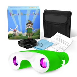 𝟐𝟎𝟐𝟒 𝐊𝐈𝐃'𝐒 𝐂𝐇𝐎𝐈𝐂𝐄 8x21 Binoculars for Kids - Compact Kids Binoculars for Boys & Girls - Ideal Toddler Binoculars Kids Camping Gear - Toy Binoculars Bird Watching for Kids (Green)