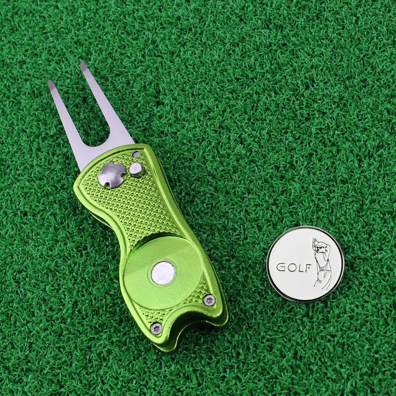 Crestgolf Divot Fork Golf Foldable, Manual Golf Divot Tool with