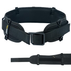 MELOTOUGH Padded Tool Belt Work Tool Belt for Heavy Duty Work,Tool Belt with Back Support Adjustable Waist(SM), Black & Yellow, Large