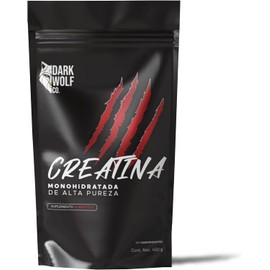 Creatina Monohidratada Dark Wolf, Alta Pureza, 100% Natural, Sin OGM, Sin Gluten, Sin Azúcar, 450g, 90 servicios