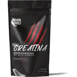 Creatina Monohidratada Dark Wolf, Alta Pureza, 100% Natural, Sin OGM, Sin Gluten, Sin Azúcar, 450g, 90 servicios