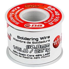 INSTALLATION SOLUTION 60-40 Rosin Core Solder Wire for Electrical Soldering (60-40 1/2LB), 1/2 lb, 60% Rosin Core 40% Lead, 0.8 mm