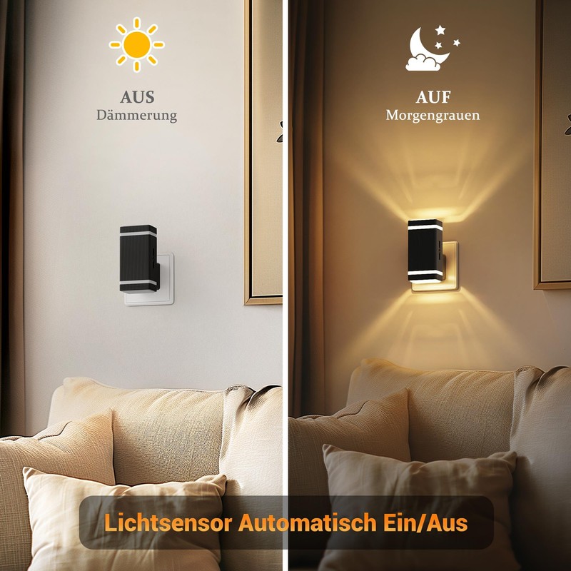 JandCase Night Light Socket with Twilight Sensor, Warm White 3000