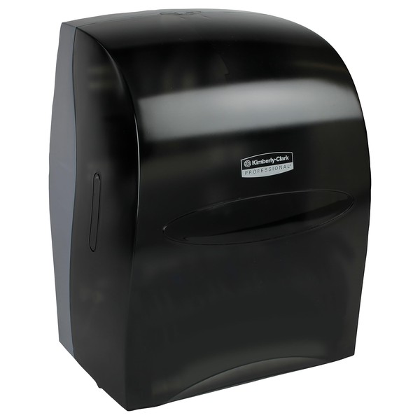 Kimberly-Clark Sanitouch Hard Roll Paper Towel Dispenser (09990), Hands-Free Pull Dispensing, Smoke/Black