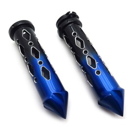 XKMT- Black Red Cruiser Motorcycle 7/8" Inch Spike Hand Grips Handlebar Compatible With Harley Davision