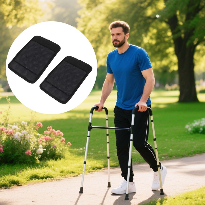 TUKEVA 2 Stück Walker Handgriff Gepolsterte Krückengriffpolster Weicher Schwamm Gehstock