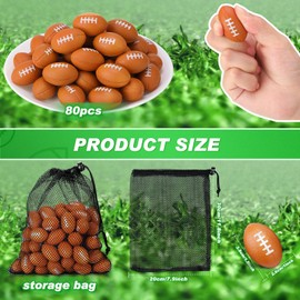 Zhanmai 80 Packs 1.4 Inch Mini Football Sports Stress Ball Mini Foam Sports Ball Mini Footballs Bulk for Footballs Party Favors Supplies Decoration Outdoor Games