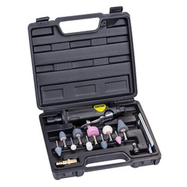Surtek MTN414K Juego de moto-tool neumático recto con accesorios, 15 piezas