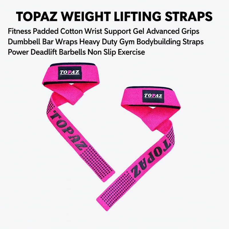 TOPAZ Weight Lifting Straps for Deadlifts – Padded Wrist Support,
