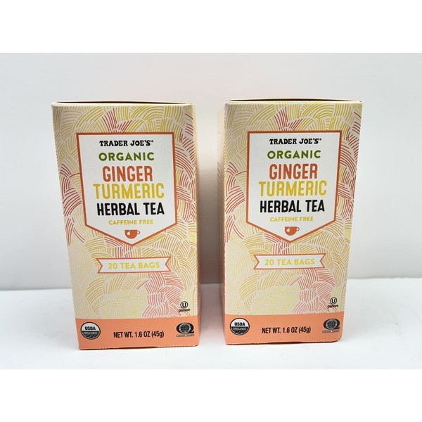 Trader Joe's 2- BoxTrader Joe's ORGANIC GINGER TURMERIC HERBAL TEA 