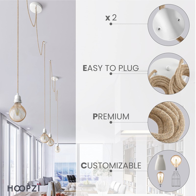 Hoopzi - Pendant Light 2 Flamming - 2.5 m Textile