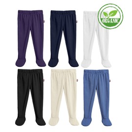 Made in USA Unisex Baby Boy Girl Footed Pants Warm Cozy Soft SPD Sensory Sensitive Skins - Certified Organic Cotton for Newborn and Infants - Navy, Preemie