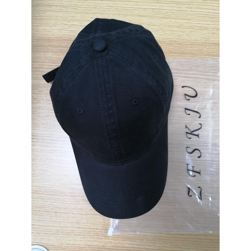 ZFSKJU Cotton Baseball Cap, Large Size, Adjustable, Breathable, Black, Combed