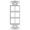 Leviton QuickPort Decora Insert, 6-Port, 41646-GY, Gray