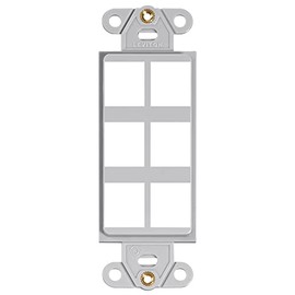 Leviton QuickPort Decora Insert, 6-Port, 41646-GY, Gray