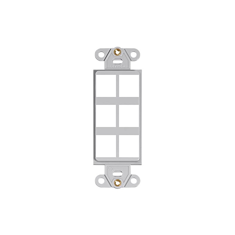 Leviton QuickPort Decora Insert, 6-Port, 41646-GY, Gray