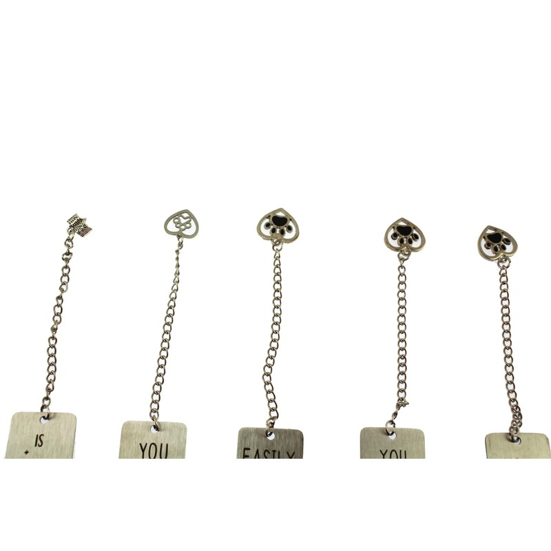Olive-G Metal Metal Bookmarks (Eiffel Tower, Heart, Cross, Moon, Star),